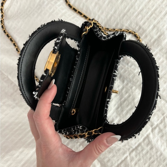 NWT 🖤 CHANEL 24P Black & White Tweed Small Nano Shopper Kelly Bag - Picture 13 of 16